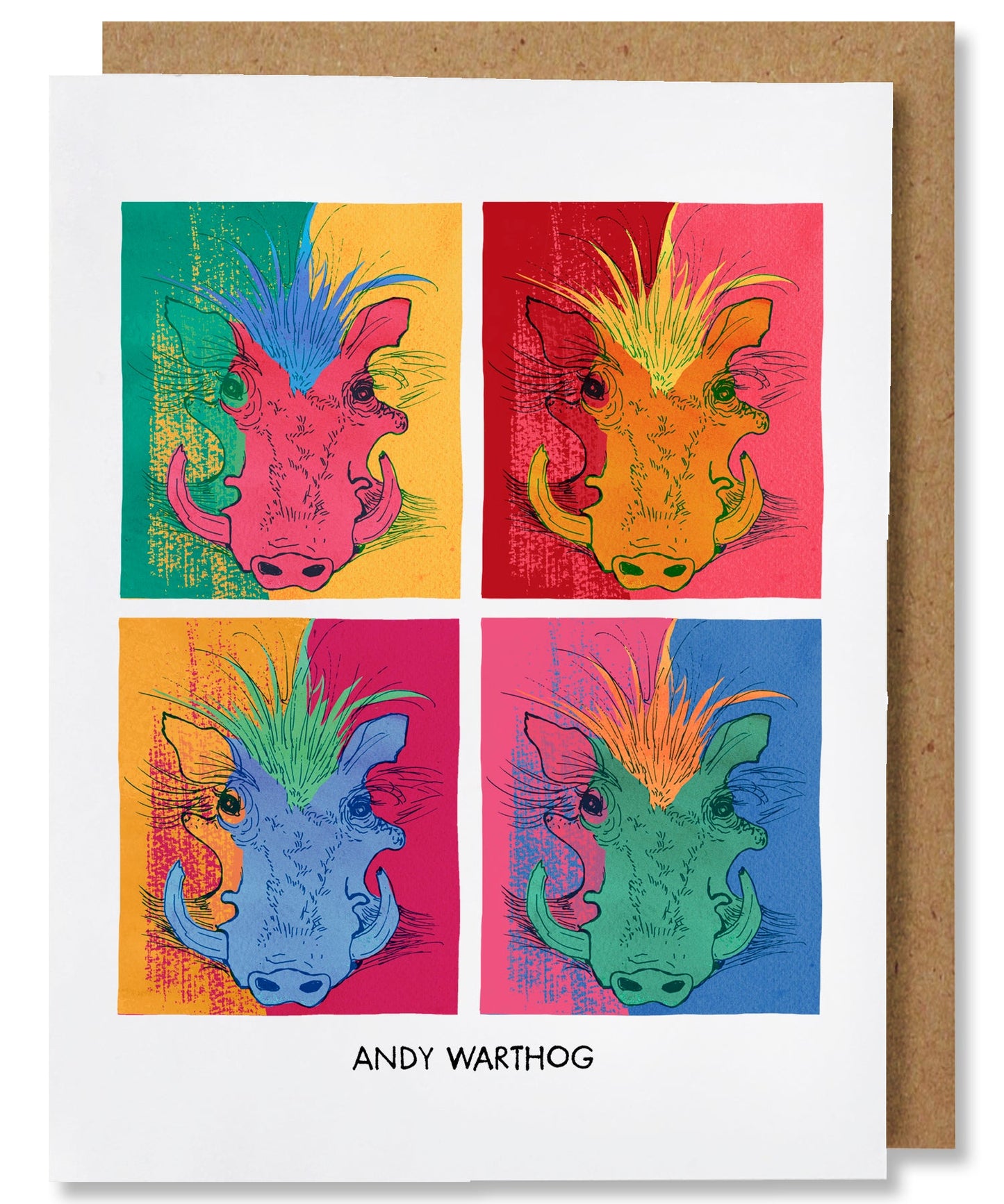 Andy Warthog - Illustrated Funny Pun Everyday Card