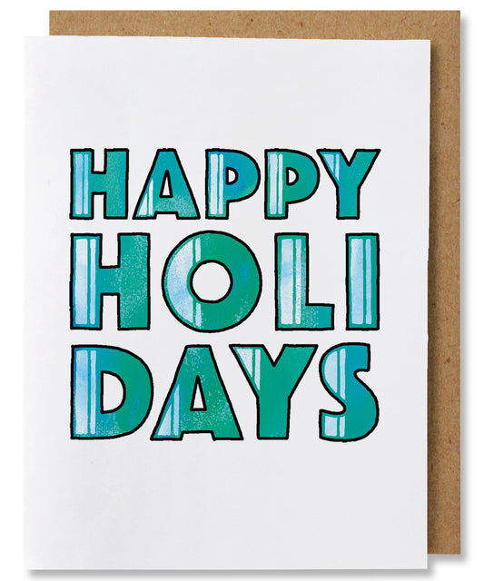 Happy Holidays - Illustrated Typography Holiday Card
