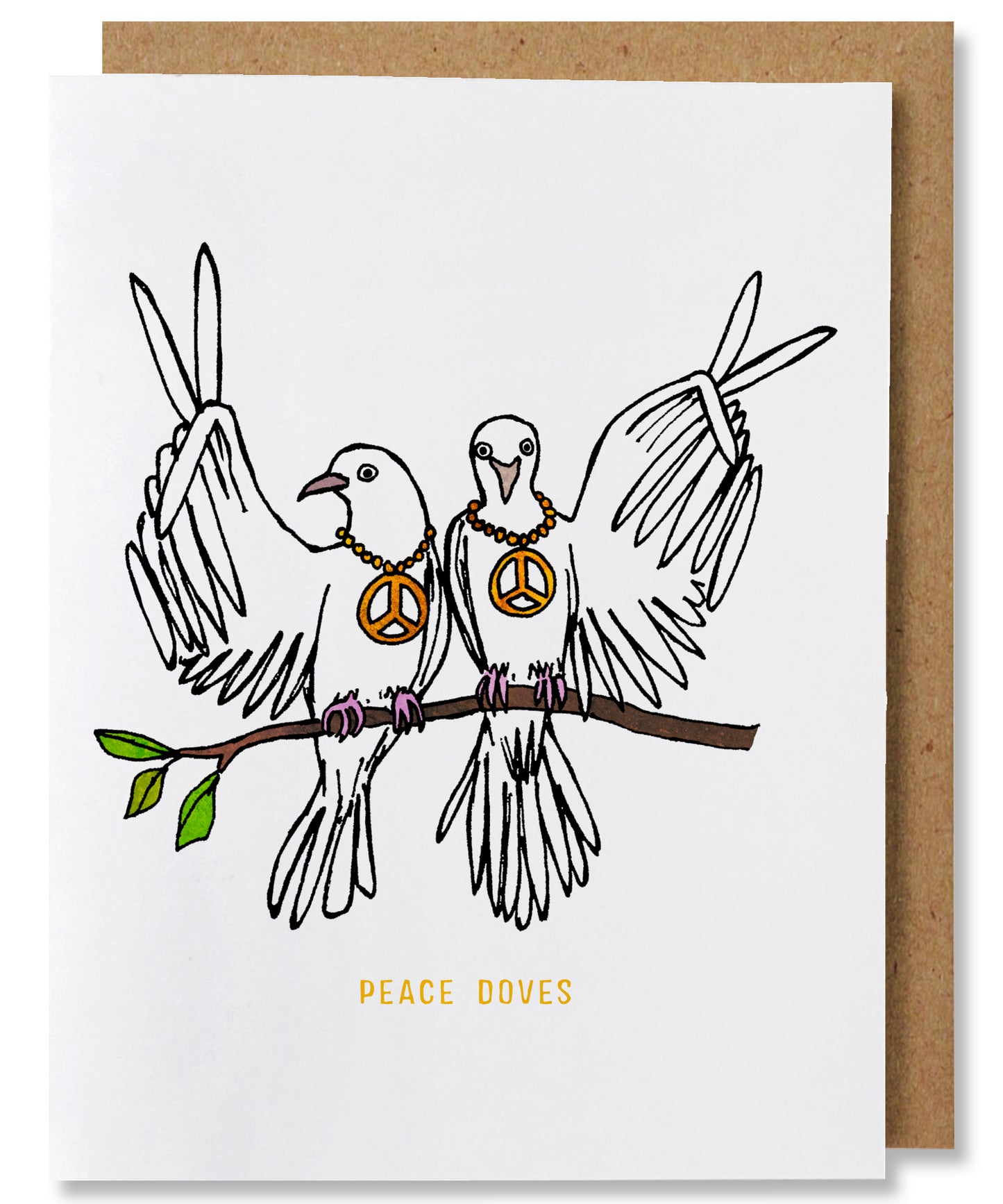 Peace Doves - Illustrated Bird Holiday Card