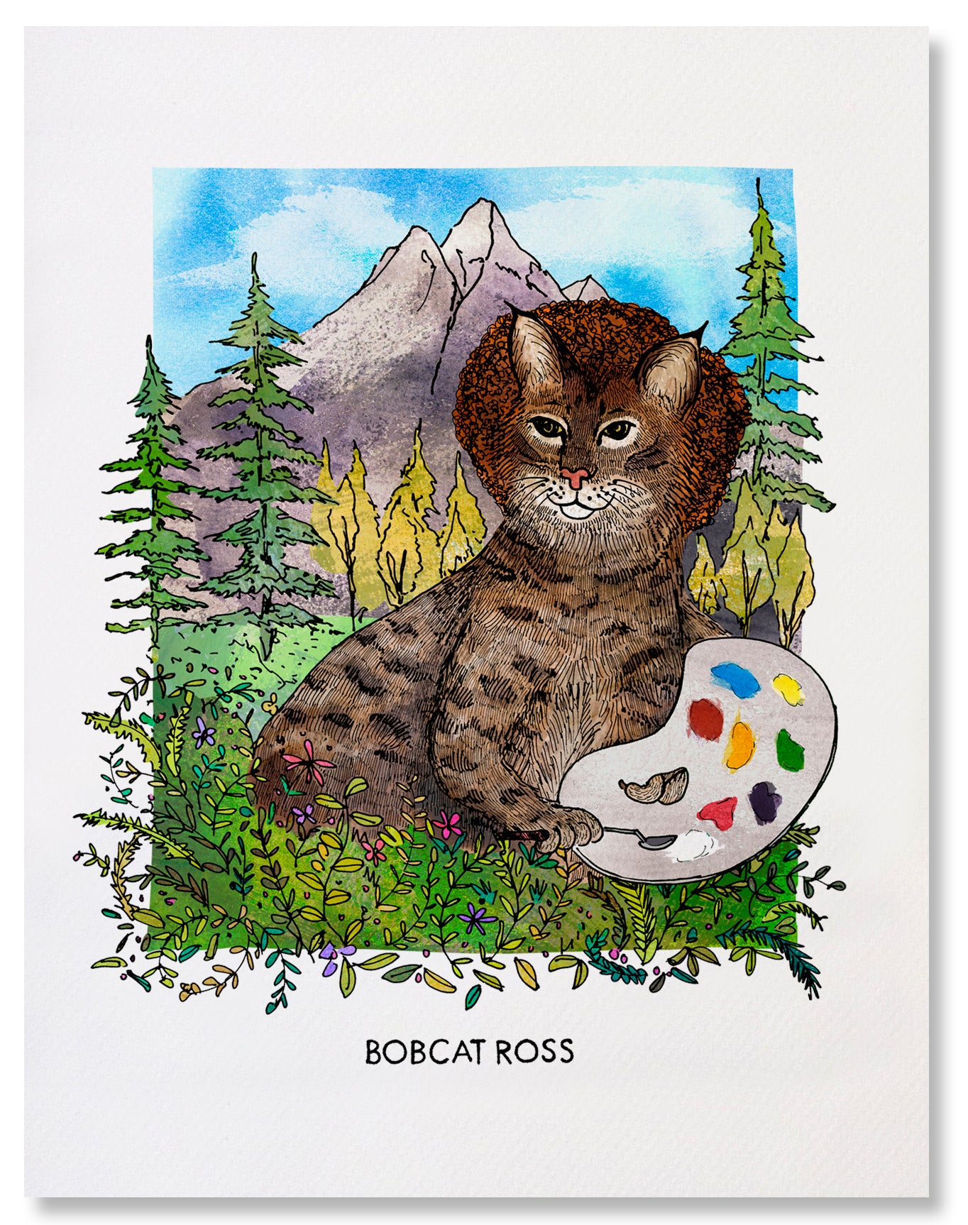 Bobcat Ross - Illustrated Funny Pun Everyday Card