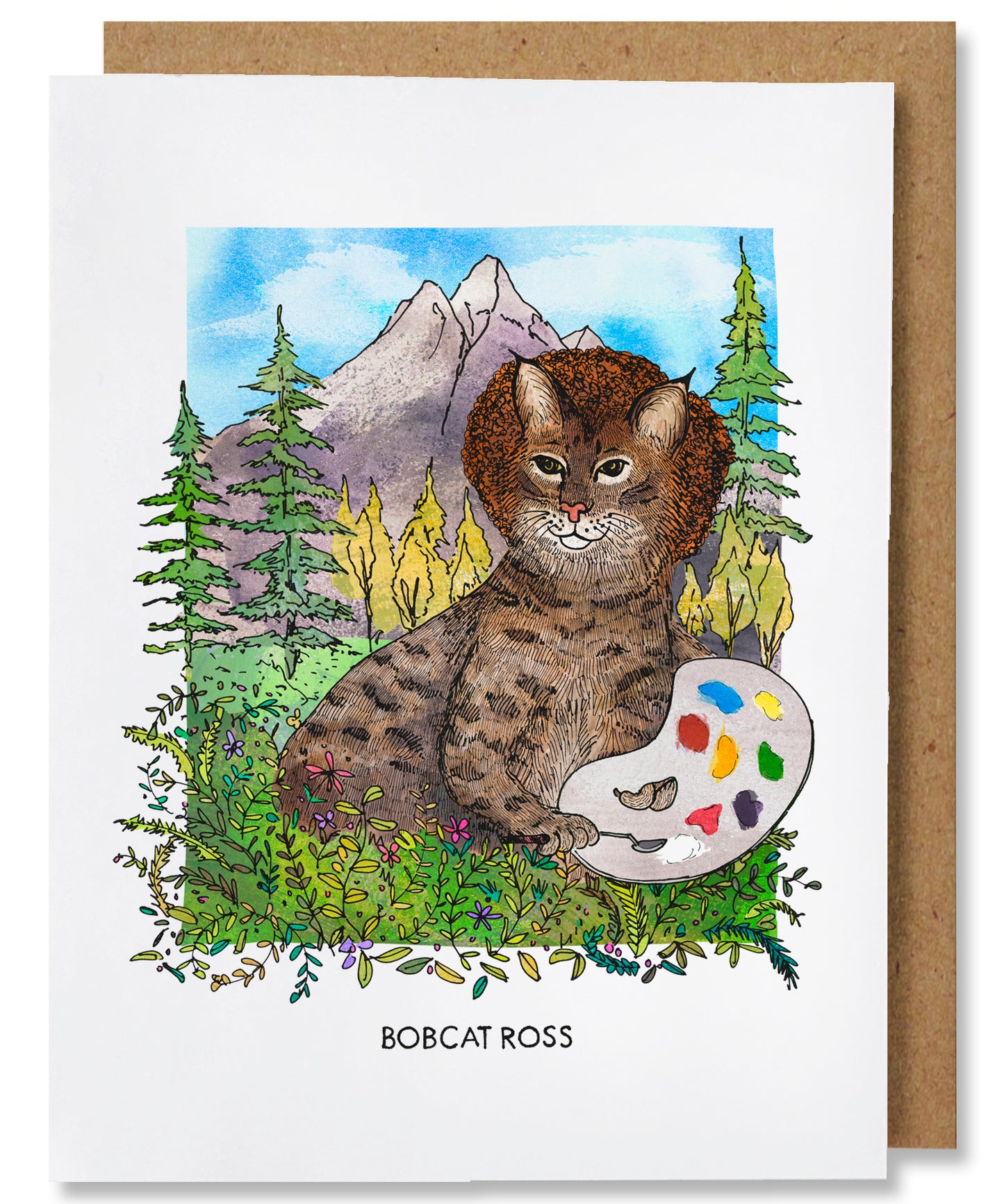 Bobcat Ross - Illustrated Funny Pun Everyday Card