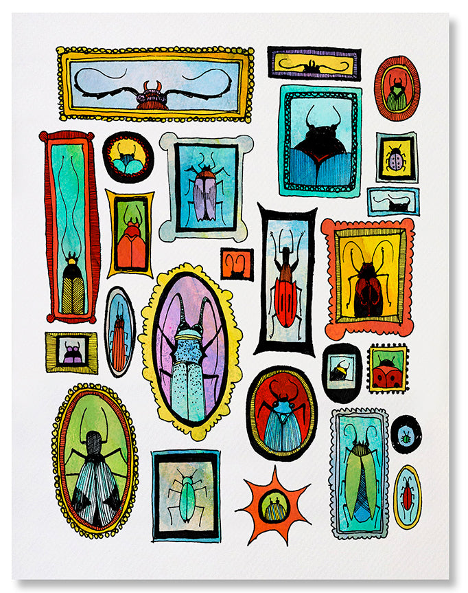 Bug Portraits (Color) - Illustrated Nature Art Print