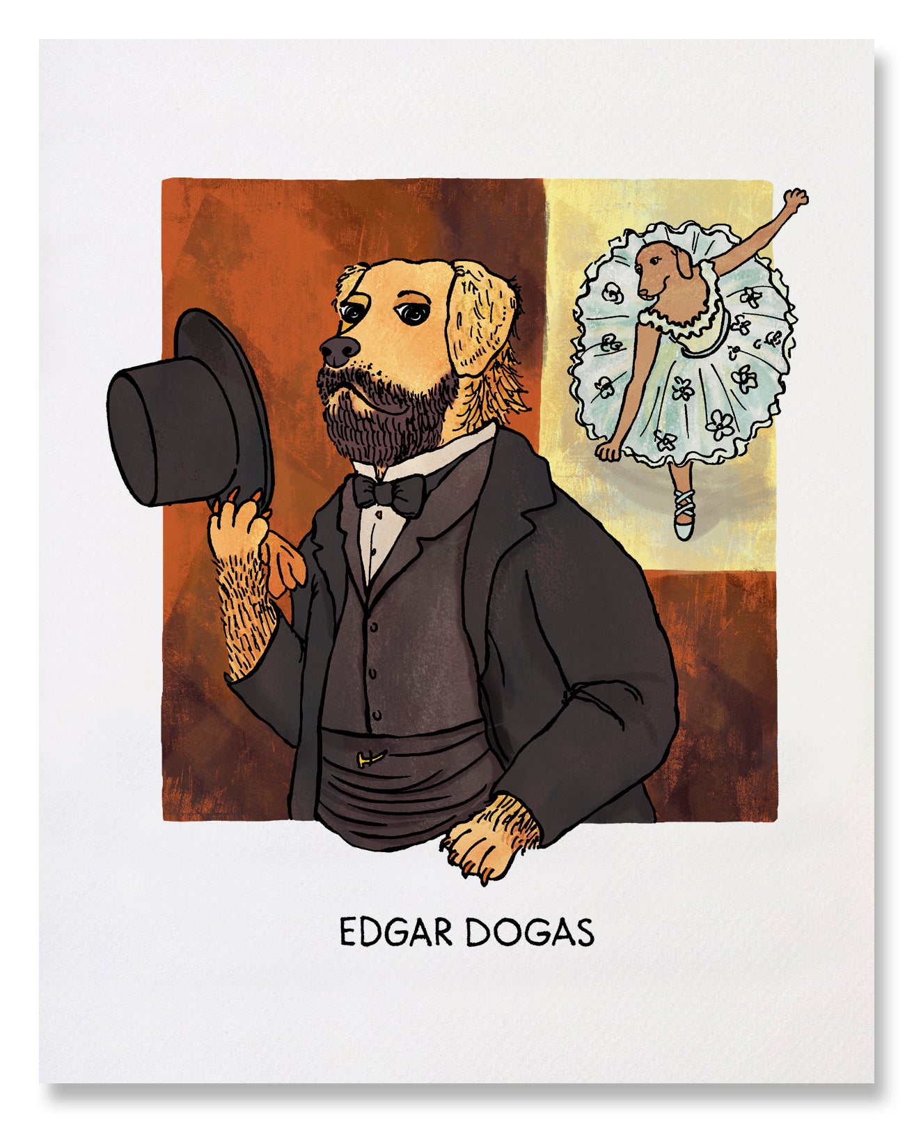 Edgar Dogas - Illustrated Funny Pun Everyday Card