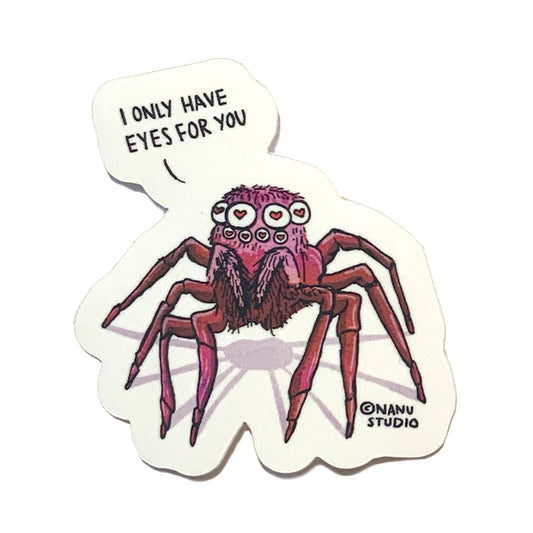 Eyes for You - Illustrated Funny Spider Sticker