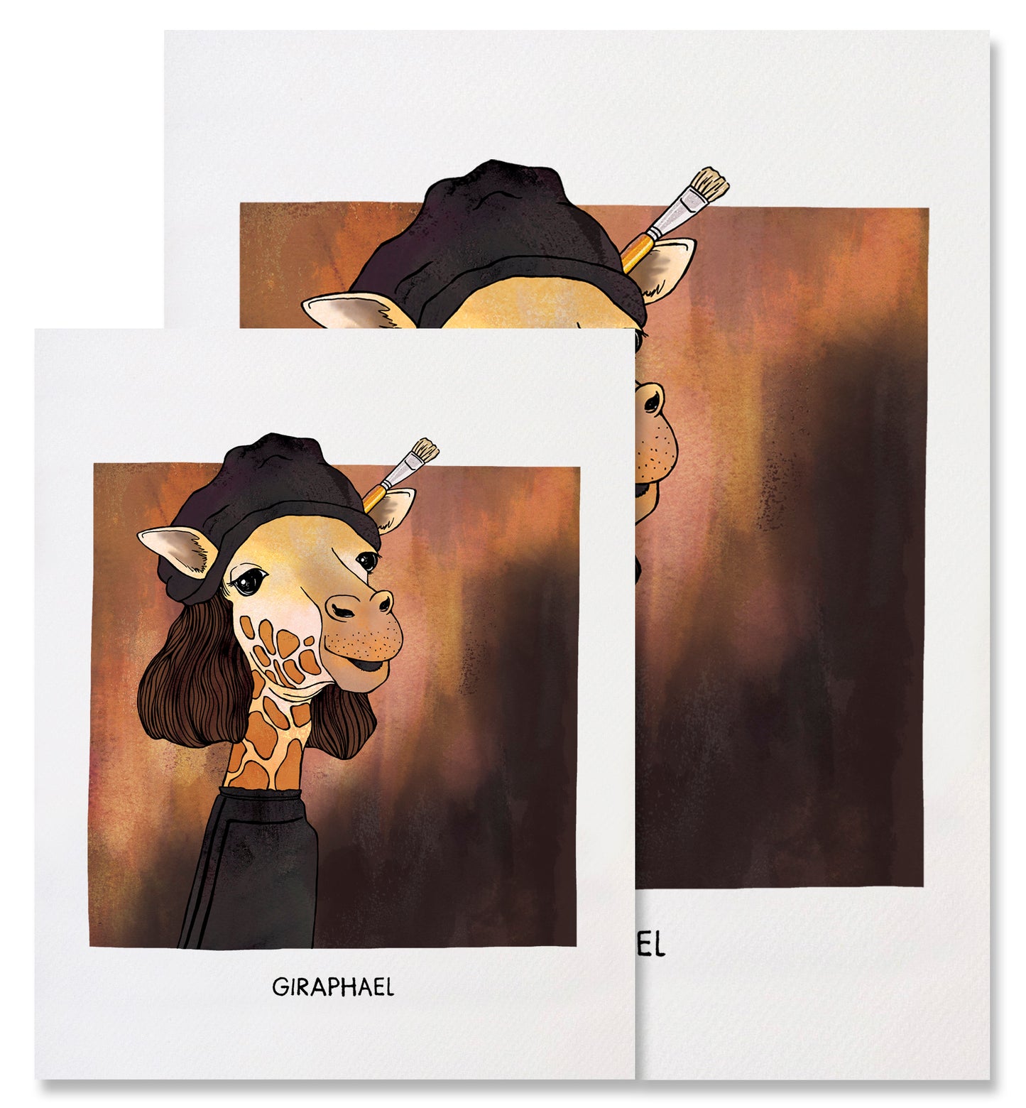 Giraphael - Illustrated Funny Pun Giraffe Everyday Card