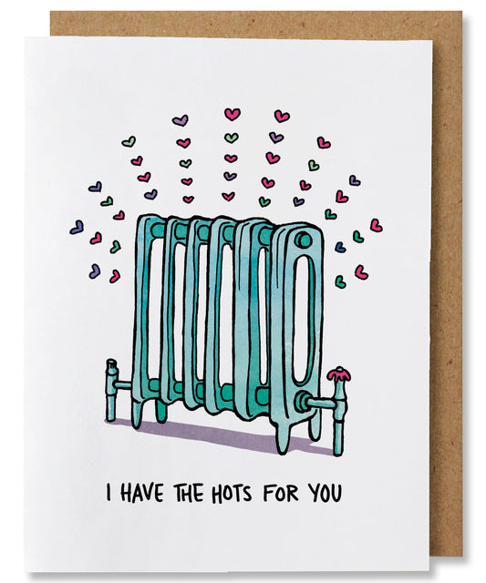 I Have the Hots for You - Illustrated Funny Pun Love Card
