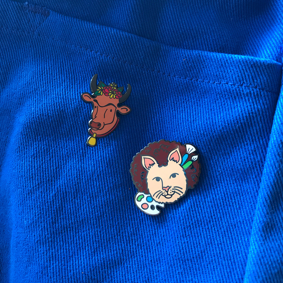 Frida Cowlo Enamel Pin