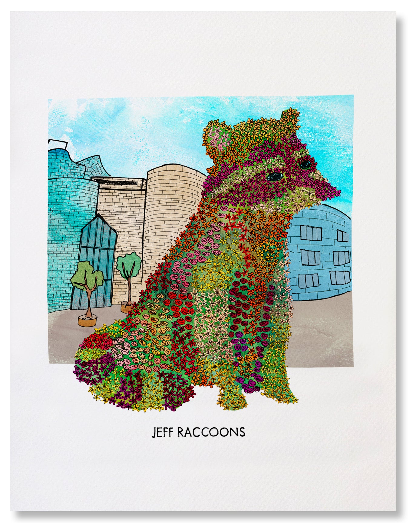 Jeff Raccoons - Illustrated Funny Pun Everyday Card