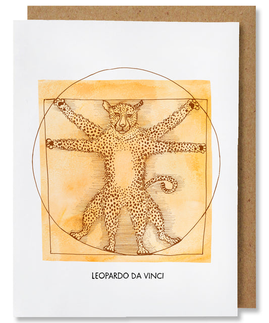 Leopardo da Vinci - Illustrated Funny Pun Everyday Card