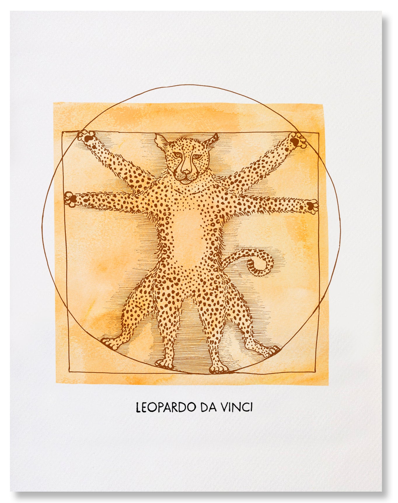Leopardo da Vinci - Illustrated Funny Pun Everyday Card