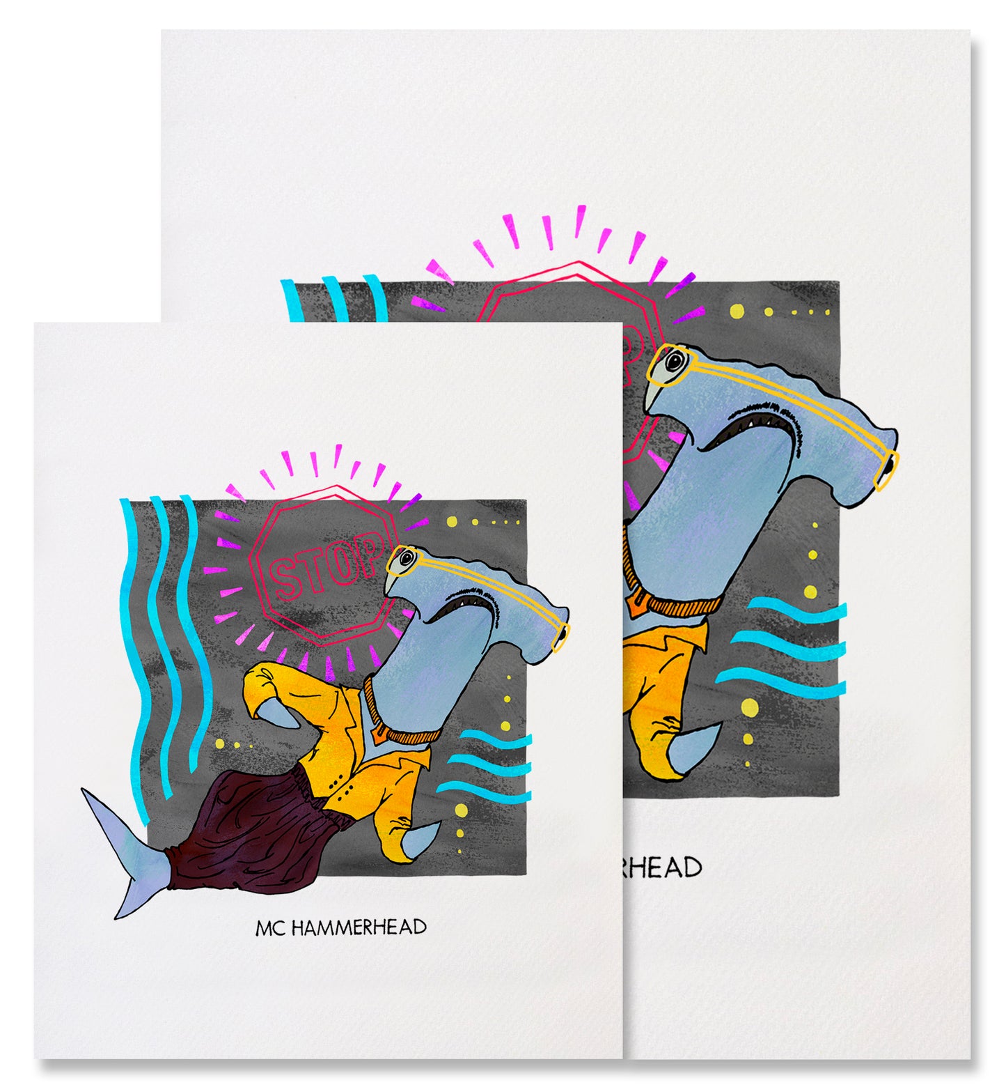 MC Hammerhead - Illustrated Funny Pun Everyday Card