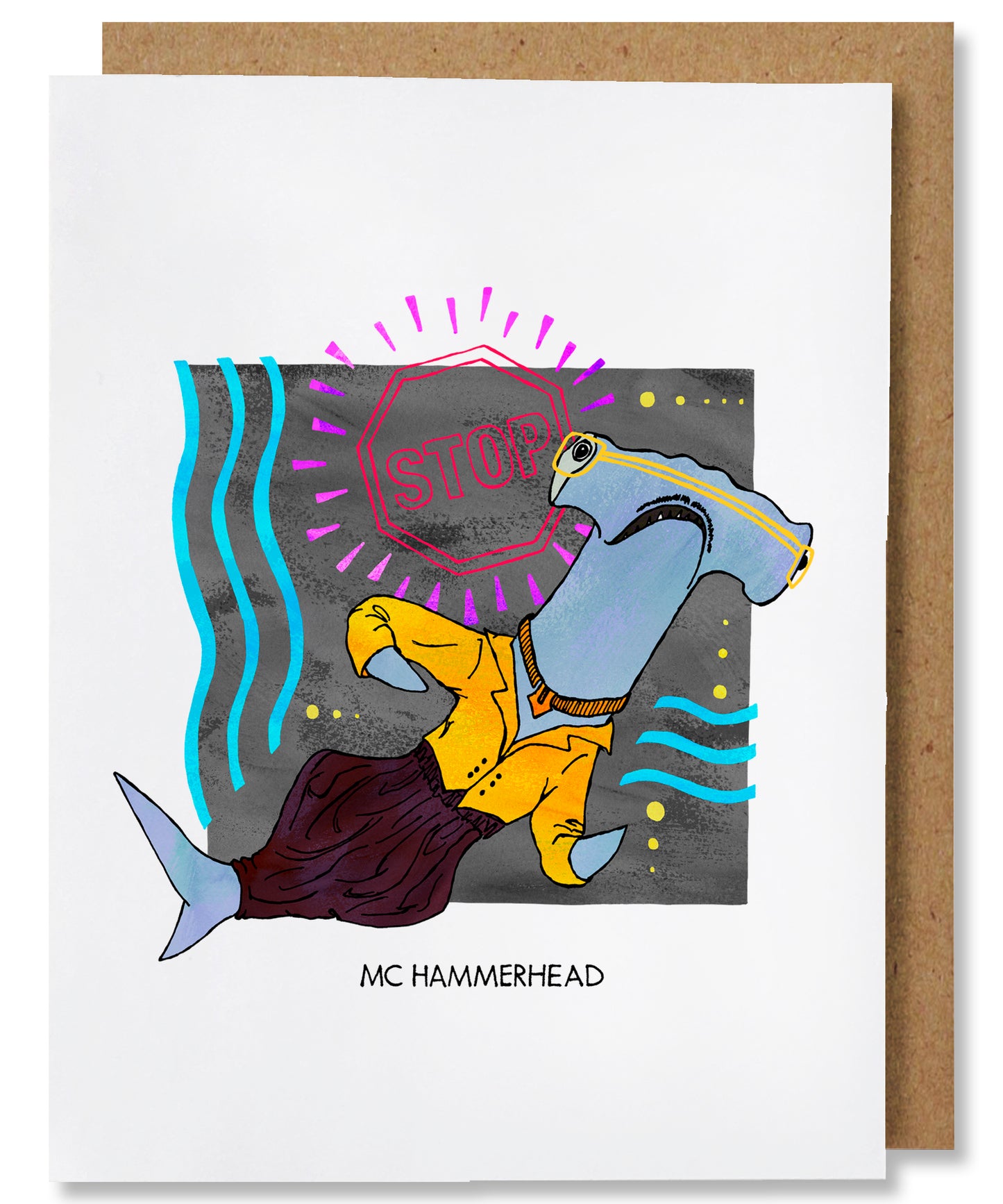 MC Hammerhead - Illustrated Funny Pun Everyday Card