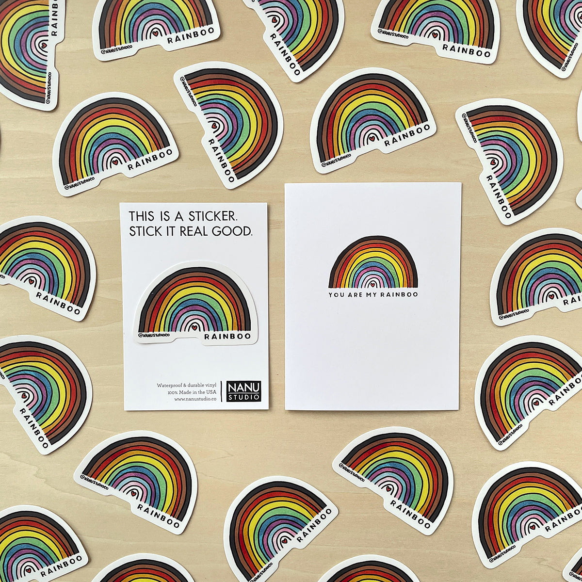 Rainboo - Illustrated Rainbow LGBTQIA+ Sticker