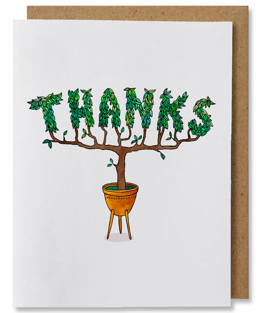 Thanks Topiary - Illustrated Plant Garden Thank You Card
