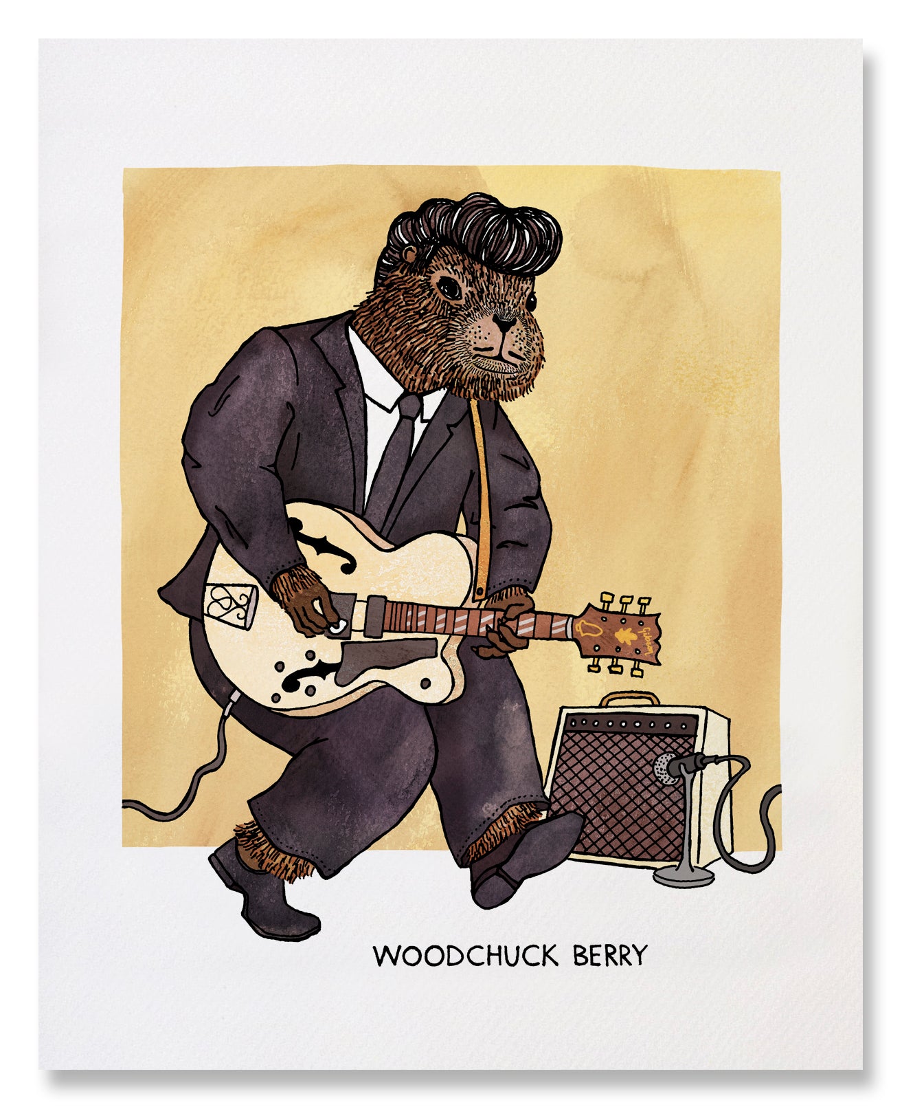 Woodchuck Berry - Illustrated Funny Pun Everyday Card