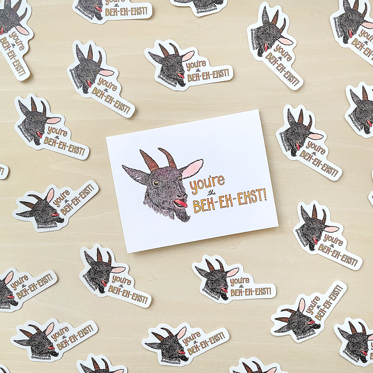 You're the Beh-eh-ehst - Illustrated Goat Sticker