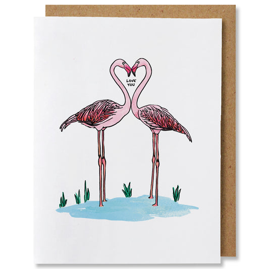 Love You Flamingos Card