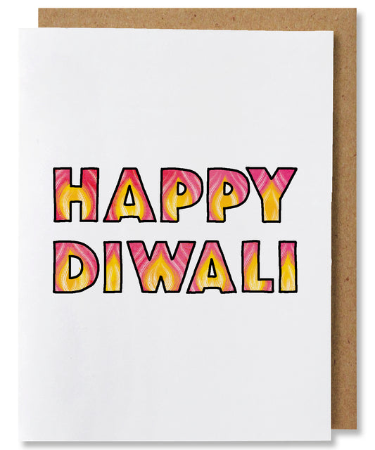 Happy Diwali - Illustrated Typography Holiday Card