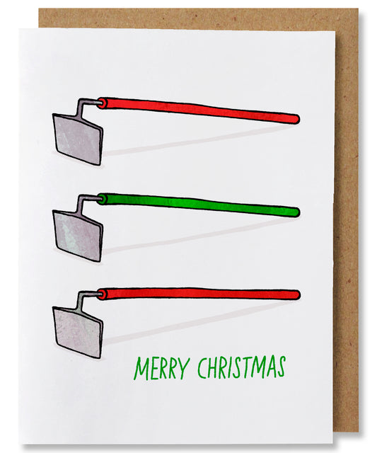 Hoe Hoe Hoe Card - Illustrated Funny Pun Christmas Card
