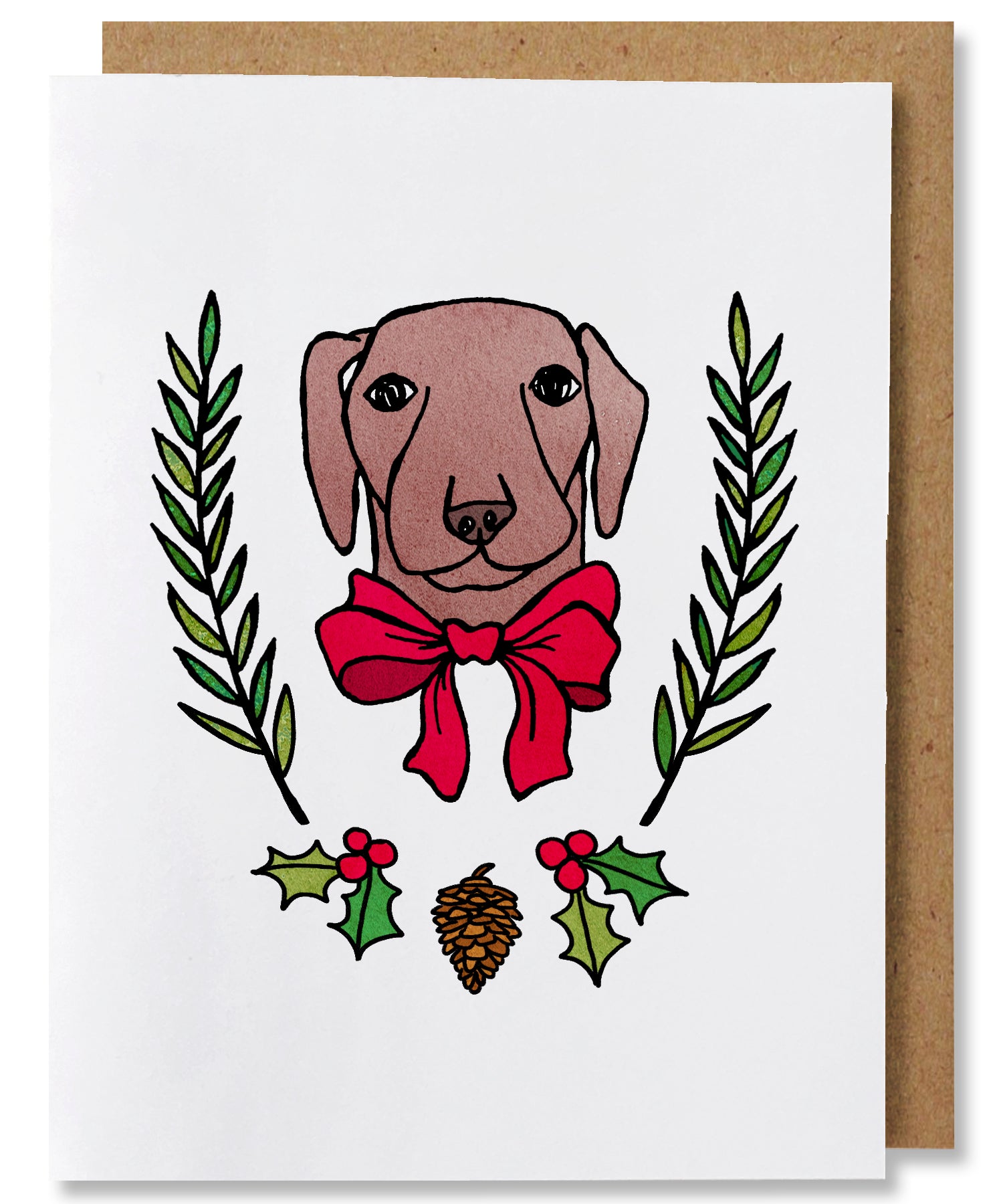 Holly Jolly Lab - Illustrated Dog Christmas Card – NANU Studio