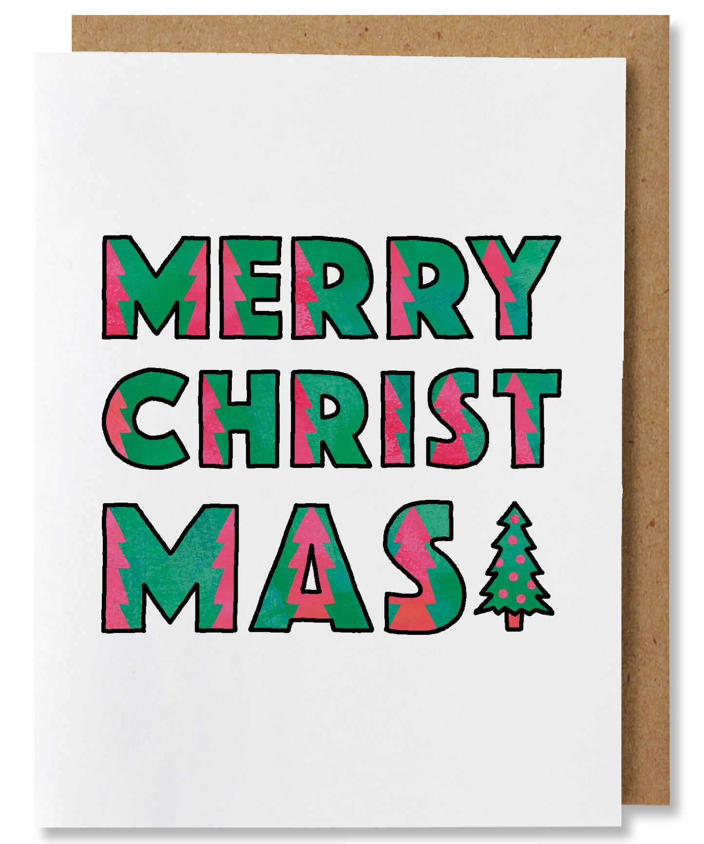 Merry Christmas - Illustrated Typography Holiday Card