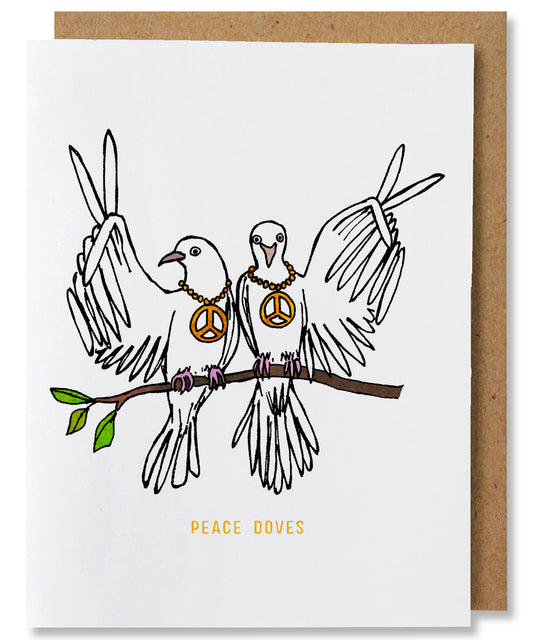 Peace Doves - Illustrated Bird Holiday Card