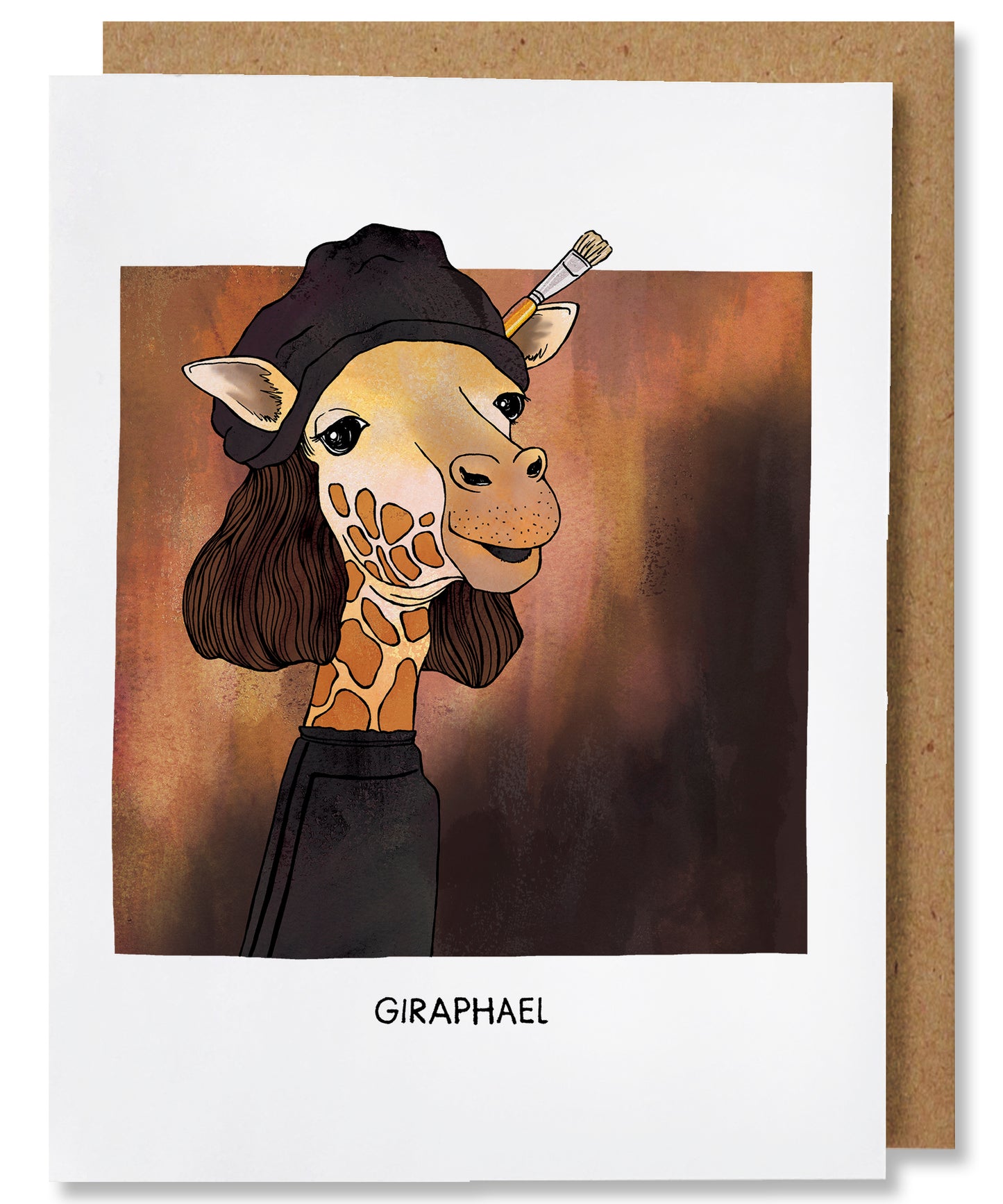 Giraphael - Illustrated Funny Pun Giraffe Everyday Card