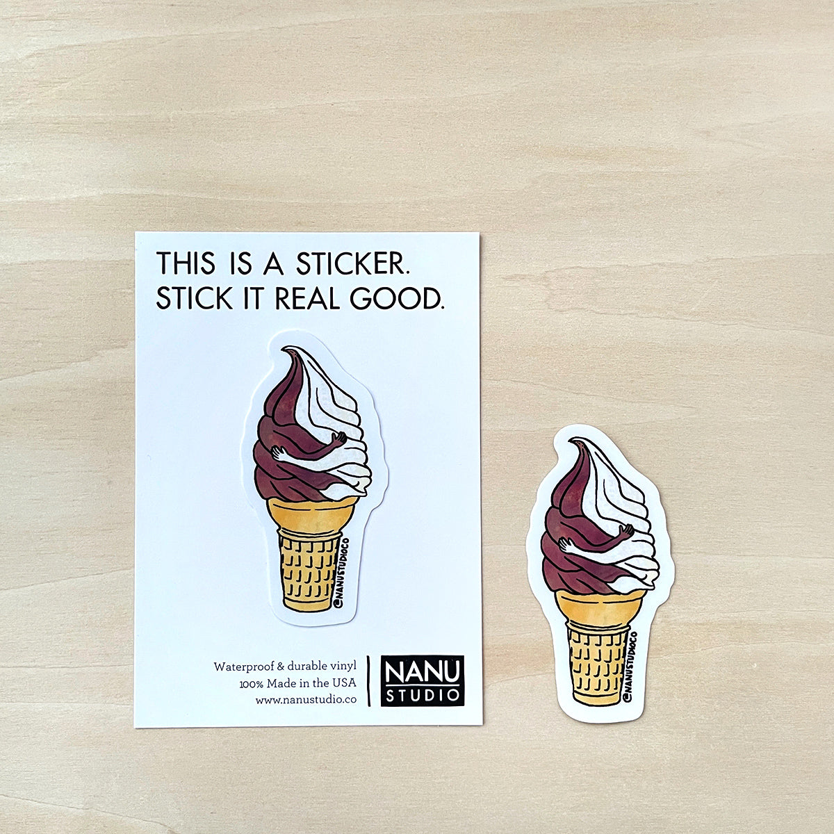 Un-cone-ditional Love - Illustrated Ice Cream Sticker