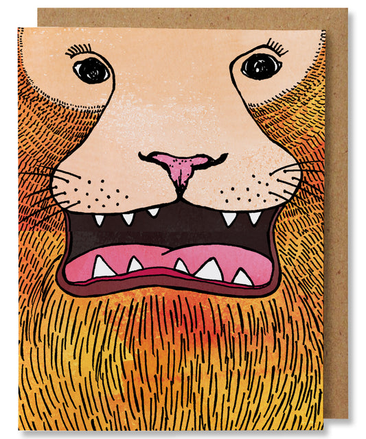 Jawdropping Birthday - Illustrated Funny Pun Wild Cat Card