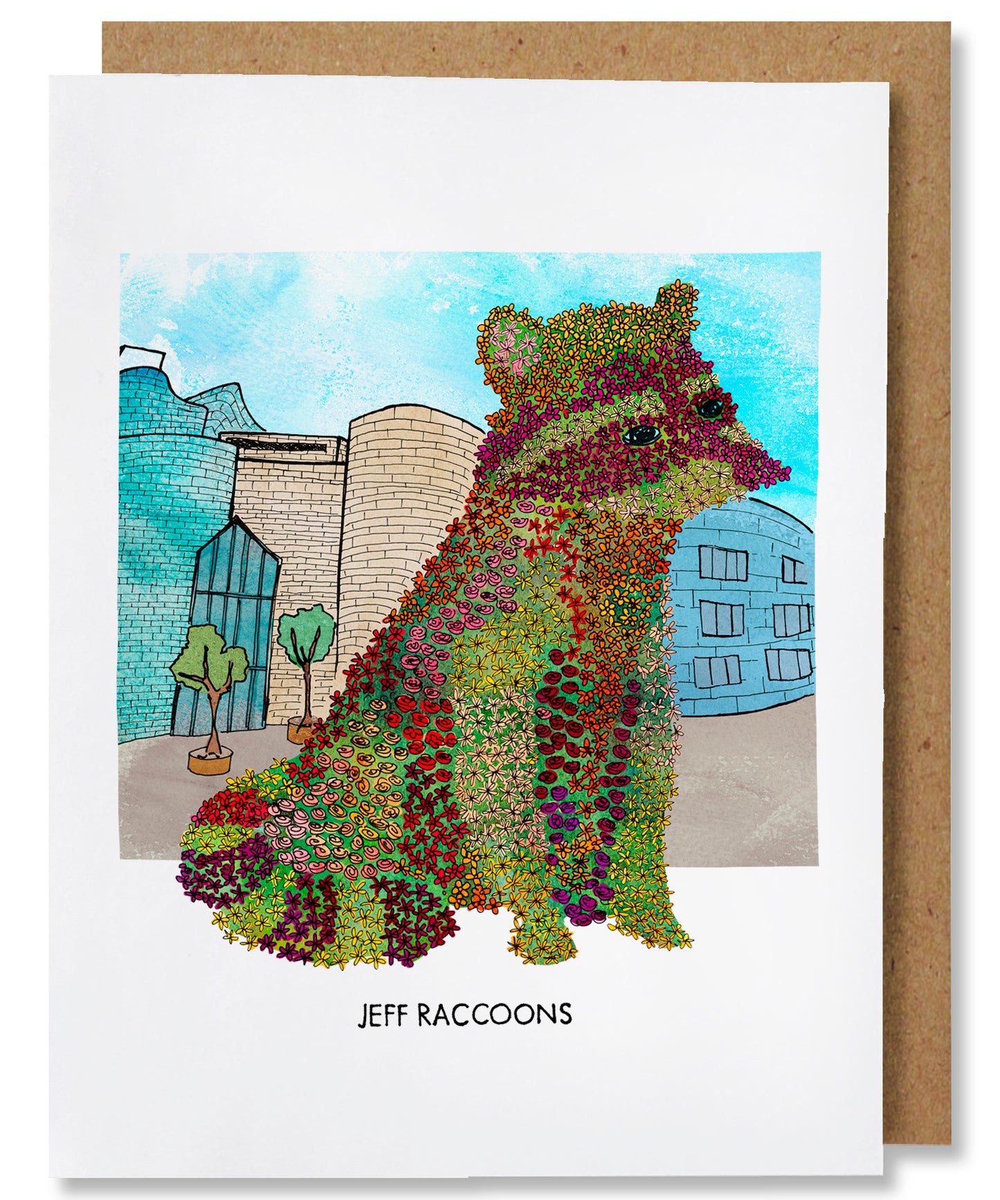 Jeff Raccoons - Illustrated Funny Pun Everyday Card