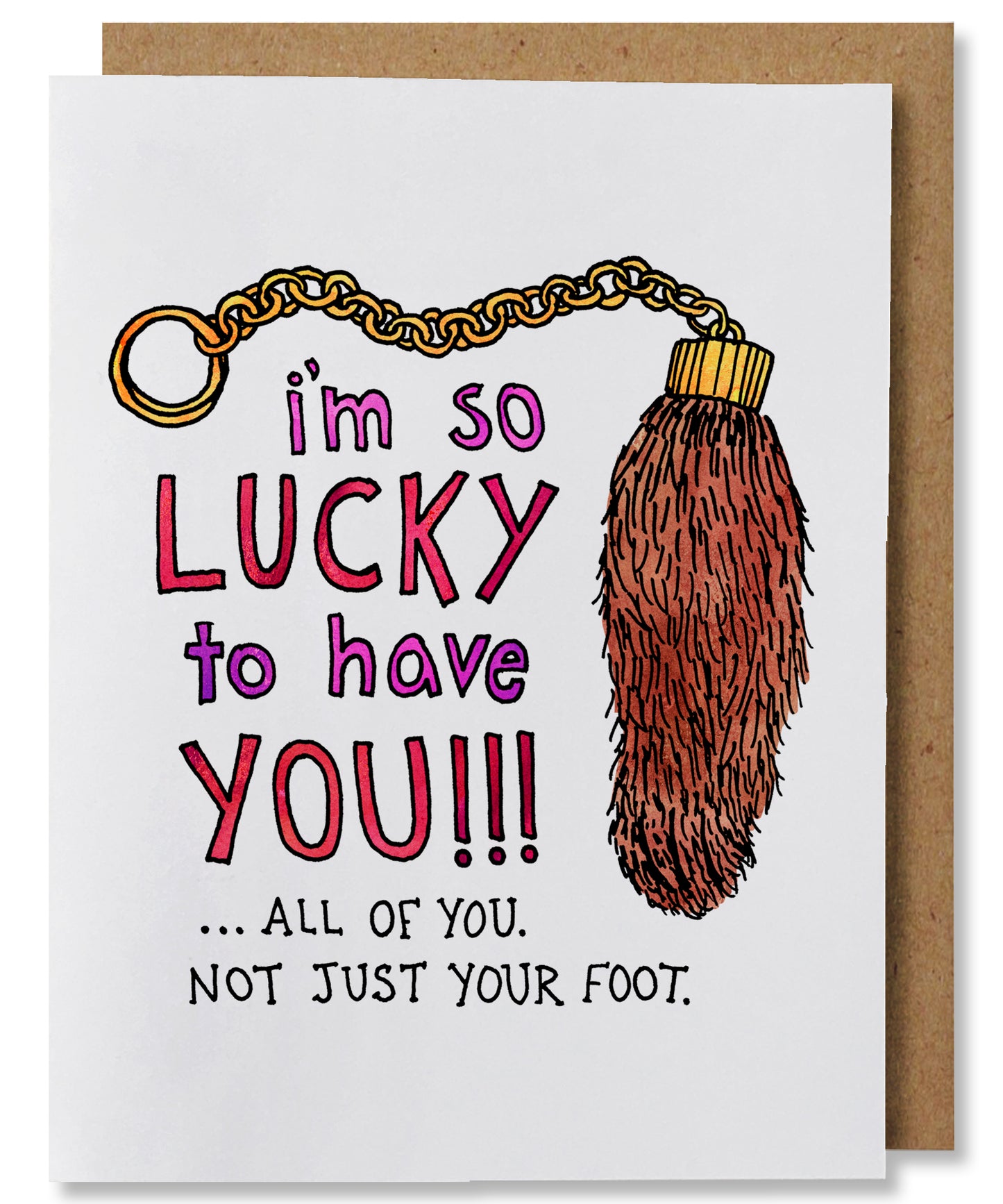 Lucky Foot - Illustrated Funny Pun Love Friendship Card
