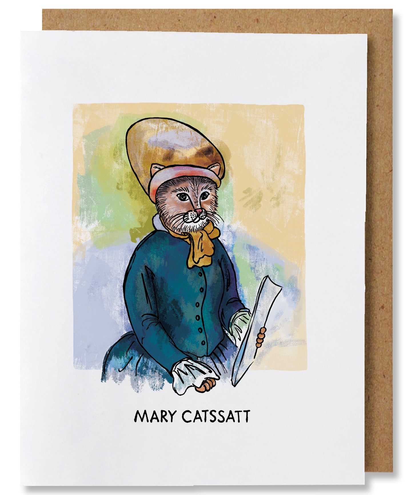 Mary Catssatt - Illustrated Funny Cat Pun Everyday Card