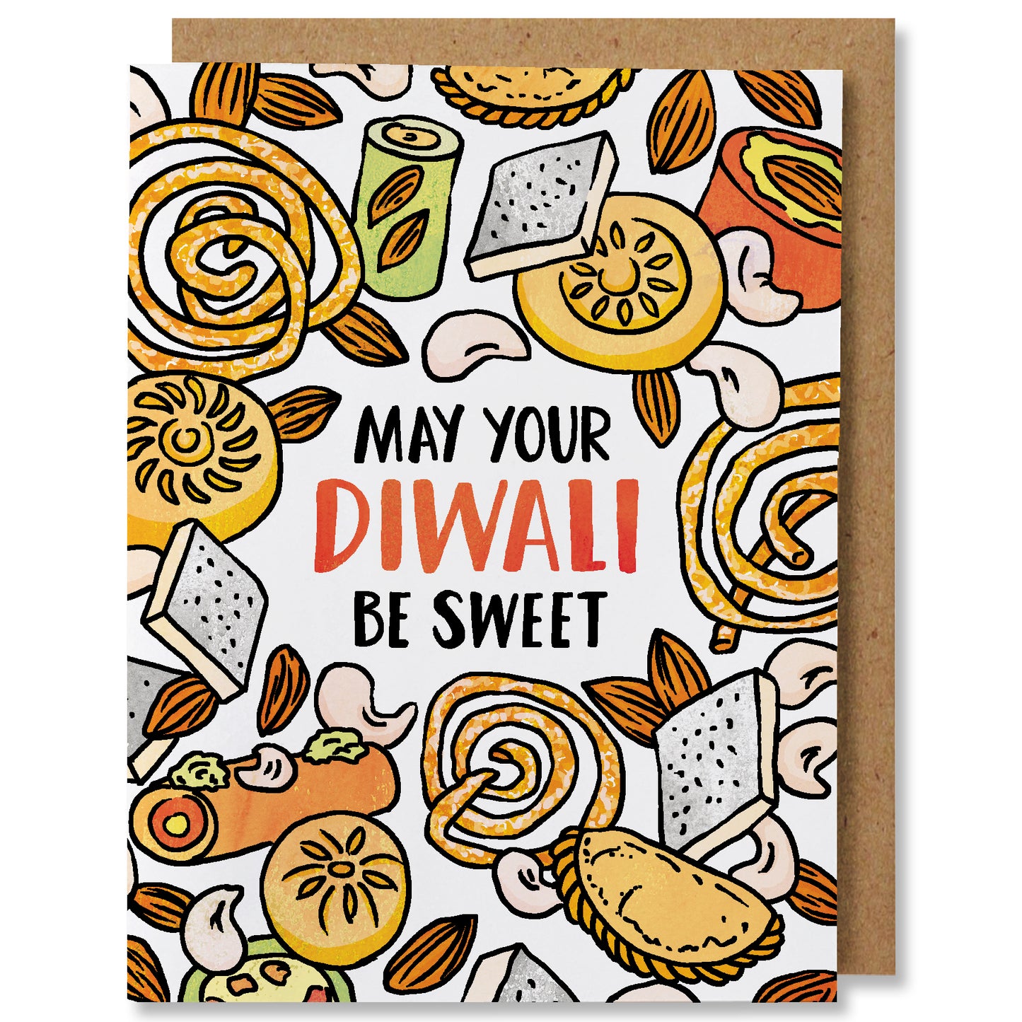 May Your Diwali Be Sweet - Illustrated Holiday Food Card