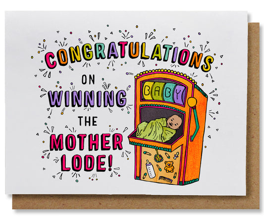 Mother Lode - Illustrated Funny Pun Baby Pregnancy Card