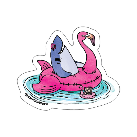 Chillin' Shark - Illustrated, Funny Sticker