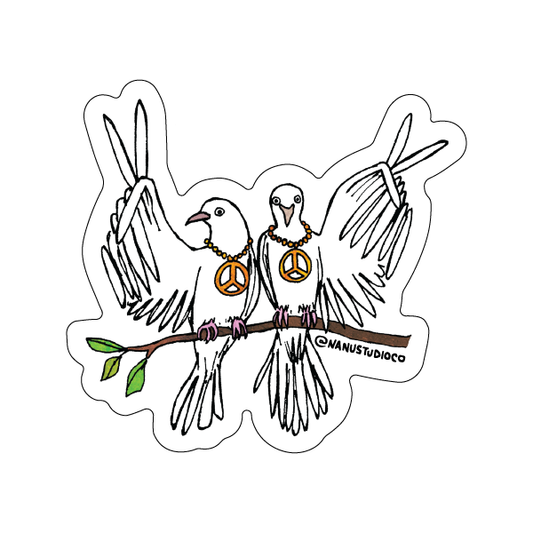 Peace Doves - Illustrated Bird Sticker