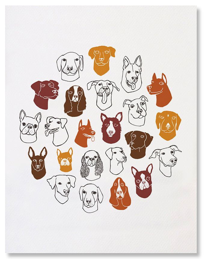 Pup Portraits - Illustrated Dog Art Print