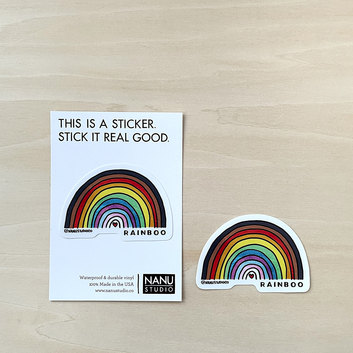 Rainboo - Illustrated Rainbow LGBTQIA+ Sticker