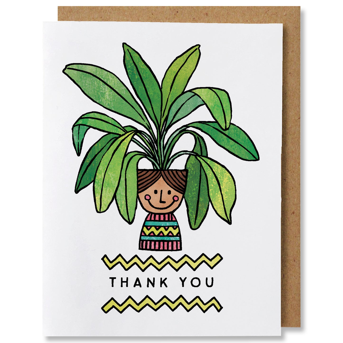 Thank You Planter - Illustrated Thanks Card Potted Plant