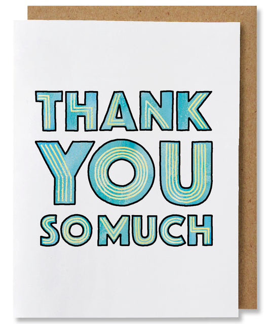 Thank You So Much - Illustrated Typography Thanks Card