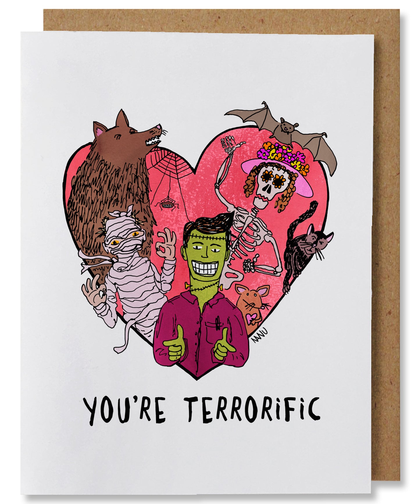 You're Terrorific - Illustrated Funny Love Friendship Card
