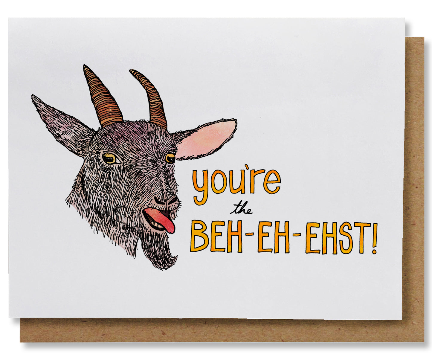 You're the Beh-eh-ehst - Illustrated Funny Pun Love Card