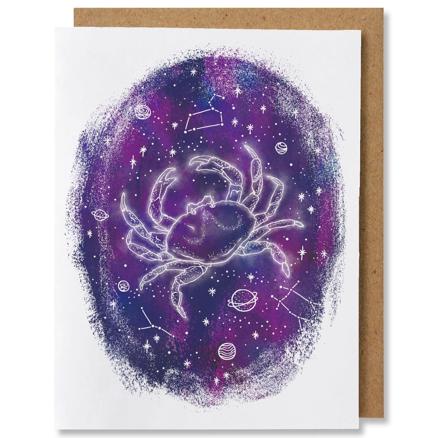 Zodiac - Cancer - Illustrated Cosmic Stars Birthday Card