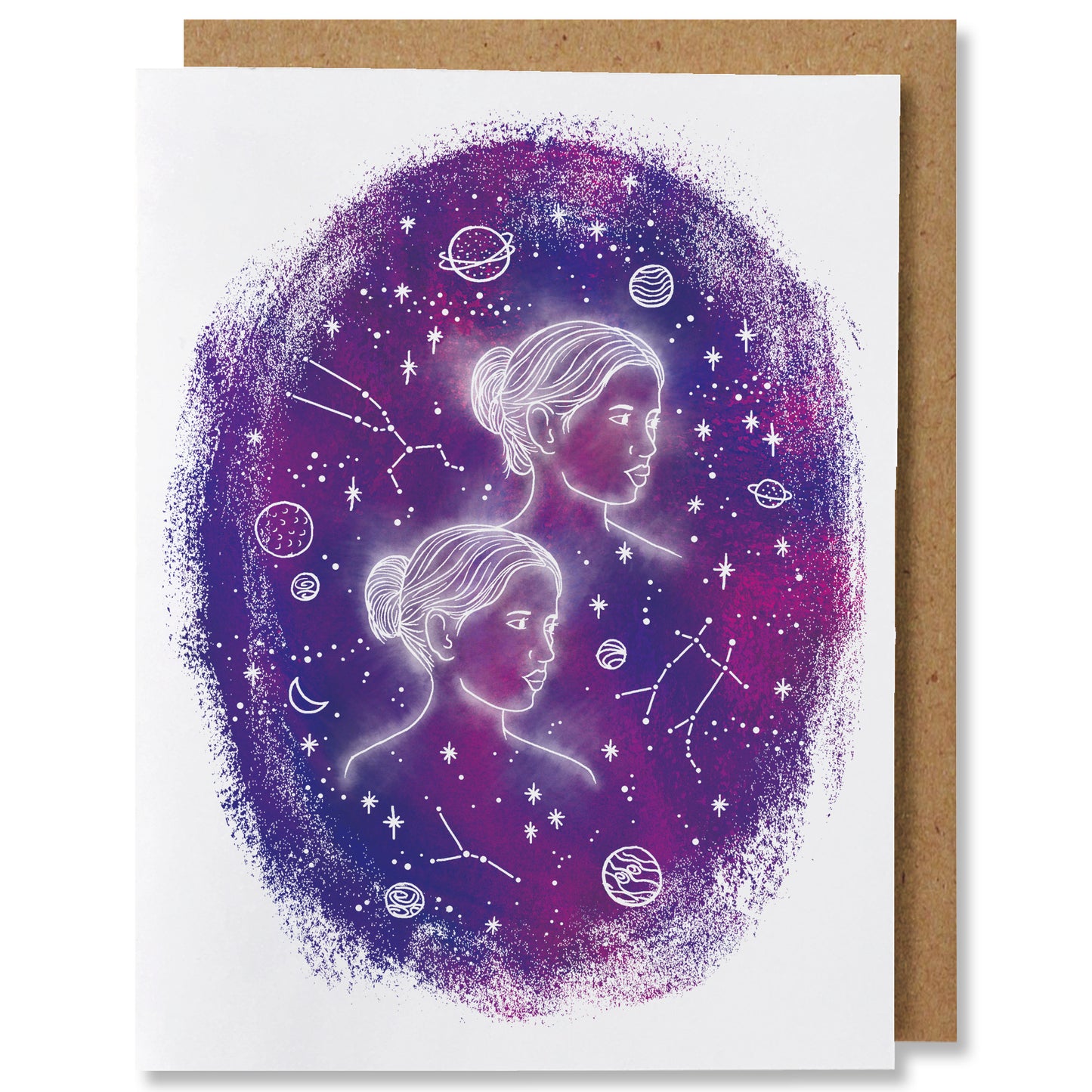 Zodiac - Gemini - Illustrated Cosmic Stars Birthday Card