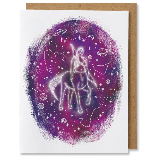 Zodiac - Sagittarius - Illustrated Cosmic Stars Birthday Car